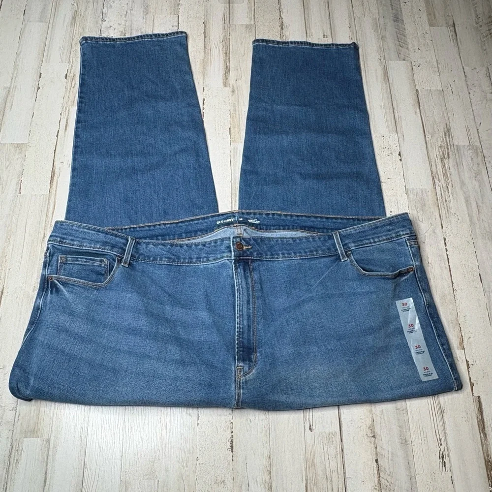 Old Navy Women's Jeans Plus Size 30 Power Slim Straight Mid Rise Medium Wash - Picture 5 of 14